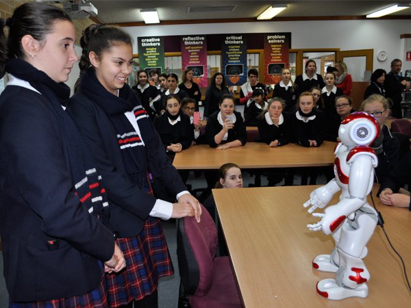 Robot engages girls in STEM