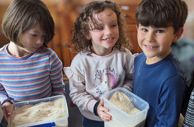 Grinding Flour for Playgroup Bread