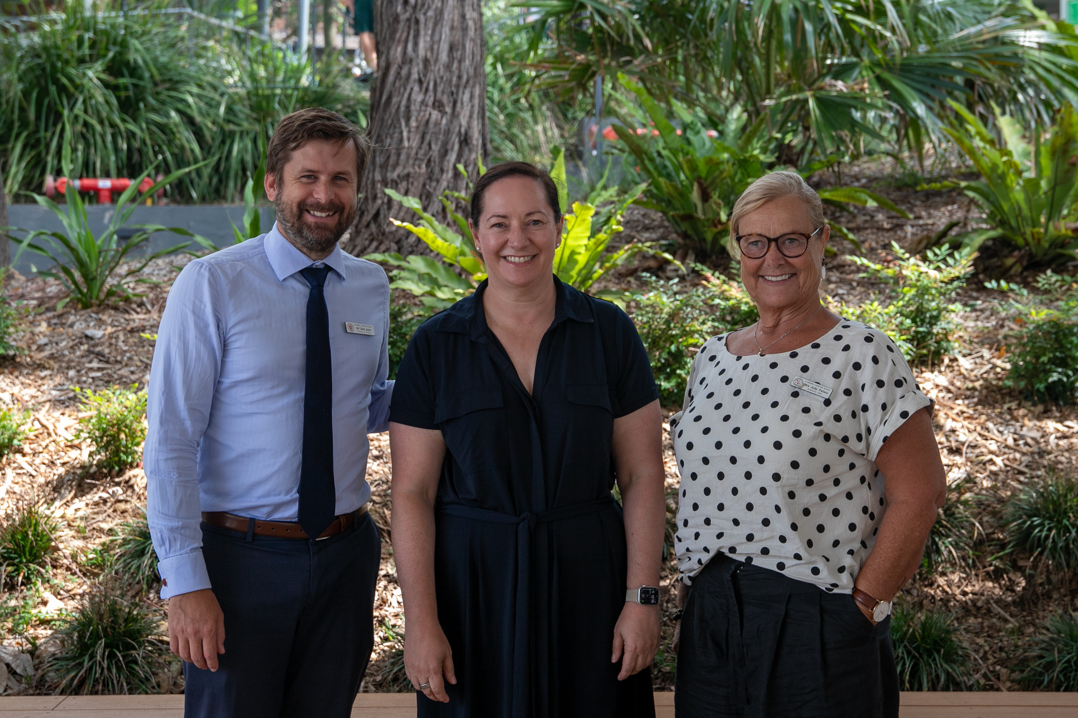 (L-R) Mr Caleb Jones, Dr Anita Collins and Mrs Judy Peters during Dr Collins' visit to ICS.