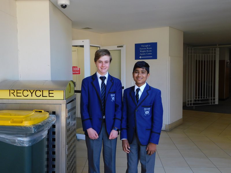 William Wallbank and Aarav Masrani after cleaning their lockers