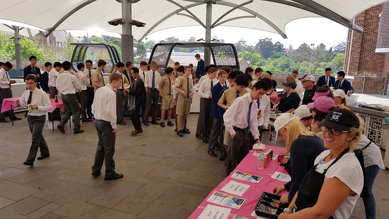 Year 12 enjoying the first BBQ