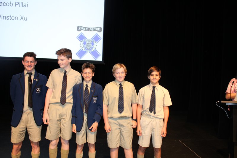 Sports - Mitch Westhuizen (Head Prefect Sports), Harry Milne, Josh Harty, Will Stanley and Philippe Preketes