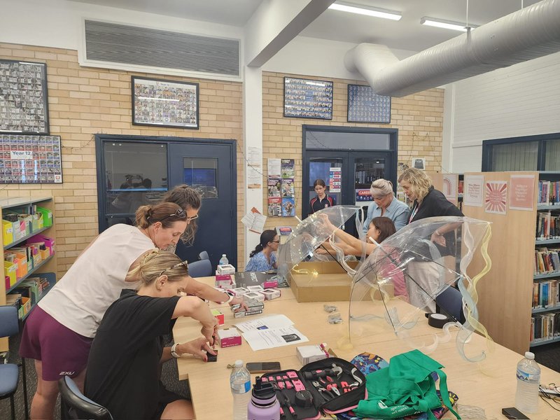 Parents and teachers help create props for our upcoming musical
